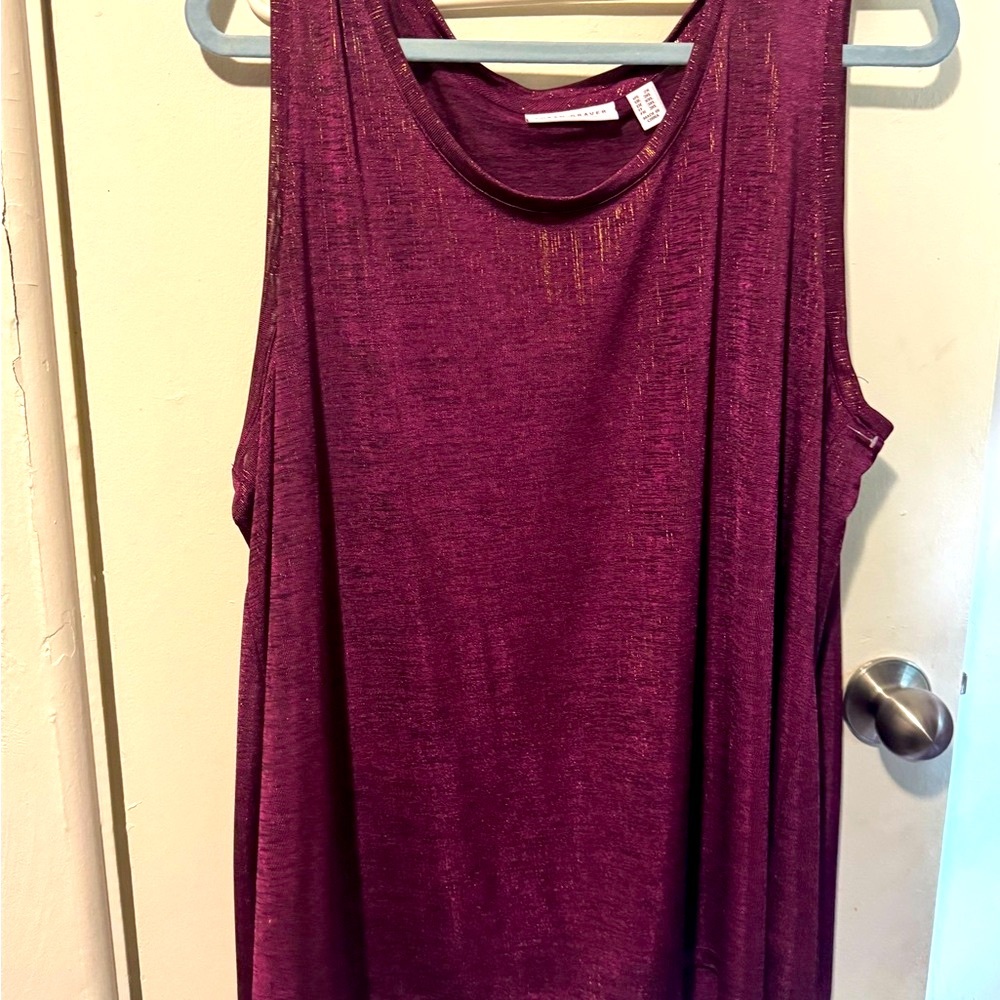 Susan Graver Deep Burgundy Cardigan and Top Set perfect condition 2x - Picture 10 of 11